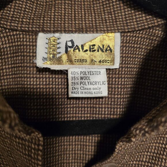 True Vintage 70s Palena Jacket Shacket Wool Blend Button Up Large Womens Brown - Picture 4 of 10